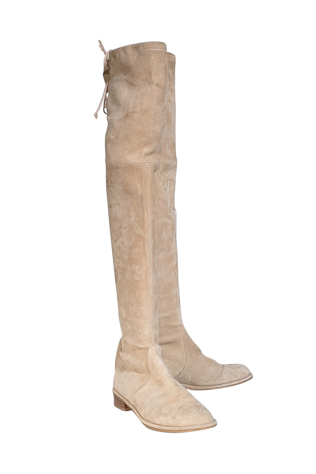 Stuart Weitzman - Beige Suede Over The Knee Tall Boots Sz 7 - Current Boutique