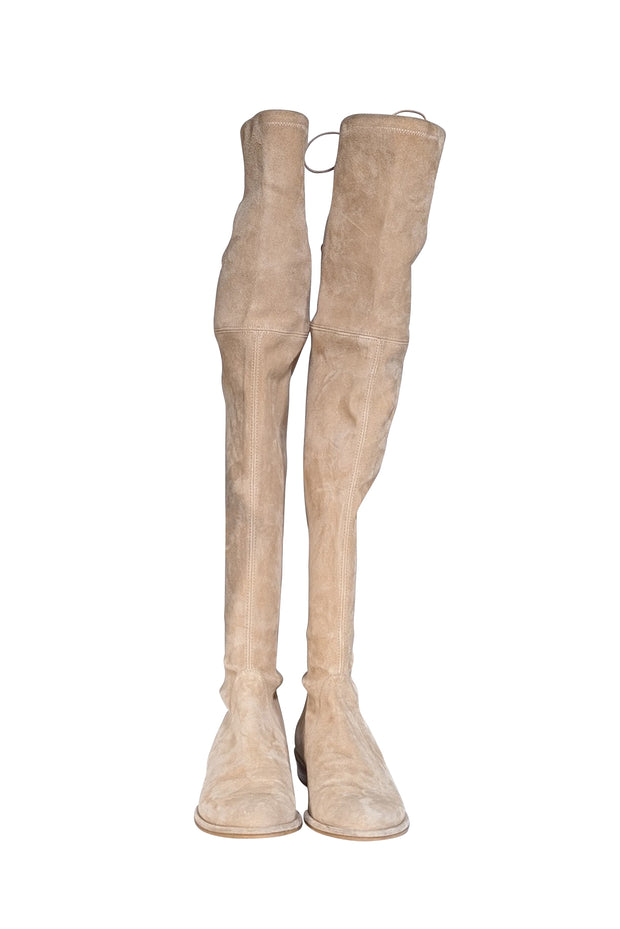 Stuart Weitzman - Beige Suede Over The Knee Tall Boots Sz 7 - Current Boutique