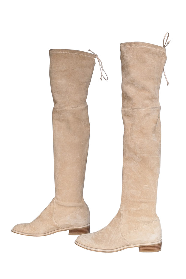 Stuart Weitzman - Beige Suede Over The Knee Tall Boots Sz 7 - Current Boutique