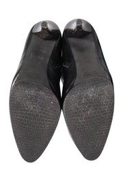 Current Boutique-Stuart Weitzman - Black Leather Platform Stiletto Boots Sz 8.5