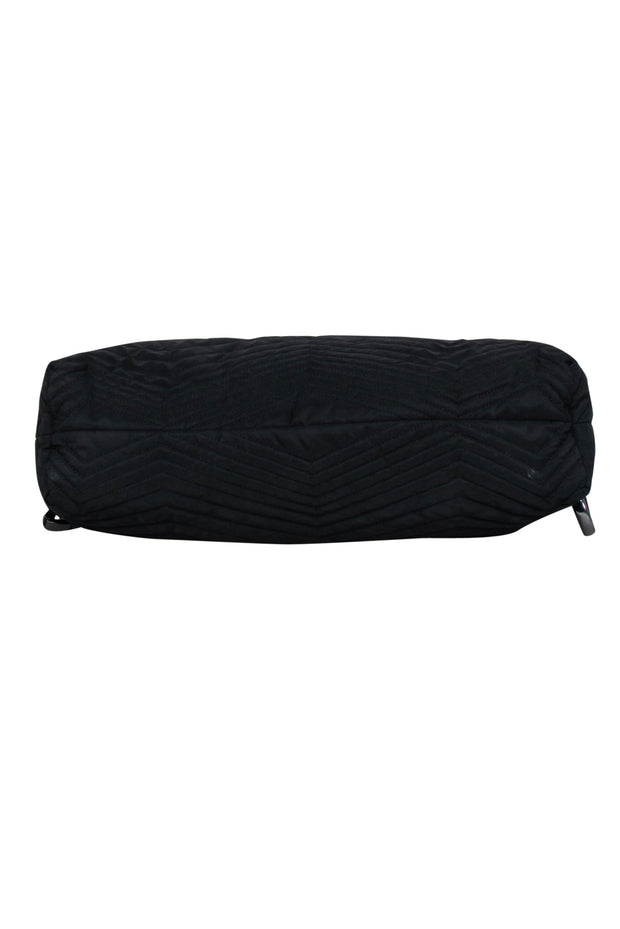 Current Boutique-Stuart Weitzman - Black Quilted Puffer Tote Bag w/ Chain Straps