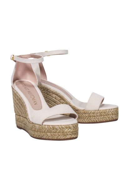 Current Boutique-Stuart Weitzman - Ivory Wedge Espadrilles Sz 8.5