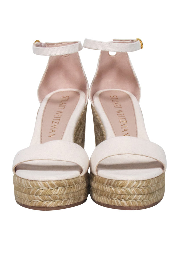 Current Boutique-Stuart Weitzman - Ivory Wedge Espadrilles Sz 8.5