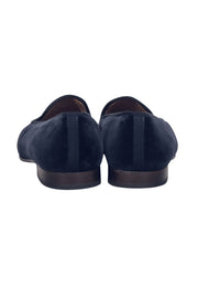 Current Boutique-Stubbs & Wootton - Navy Velvet Loafers w/ Embroidered Crown Toe Sz 11