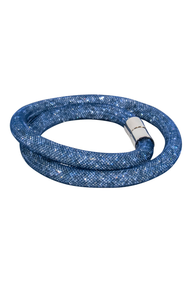 Current Boutique-Swarovski - Blue “Stardust” Double Wrap Bracelet