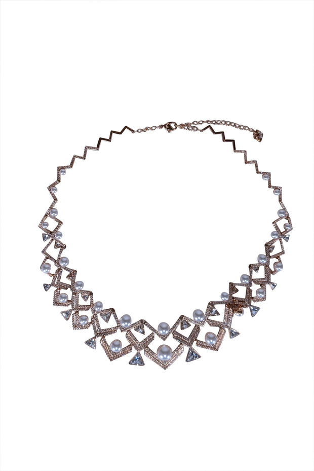 Current Boutique-Swarovski - Rose Gold w/ Swarovski Crystal & Pearl Necklace