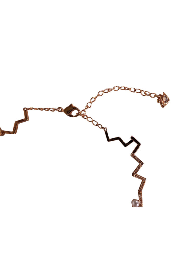 Current Boutique-Swarovski - Rose Gold w/ Swarovski Crystal & Pearl Necklace