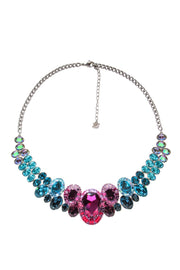 Current Boutique-Swarovski - Pink, Blue, & Iridescent Stoe Statement Necklace