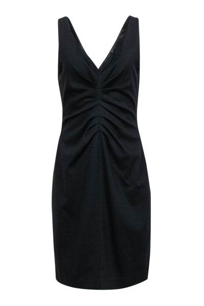Current Boutique-Tahari - Black Sleeveless Dress w/ Ruched Front Sz 12