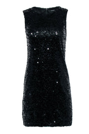 Current Boutique-Tahari - Black Sequin Sleeveless Mini Dress Sz 2