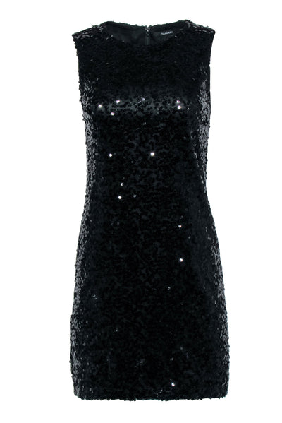 Current Boutique-Tahari - Black Sequin Sleeveless Mini Dress Sz 2