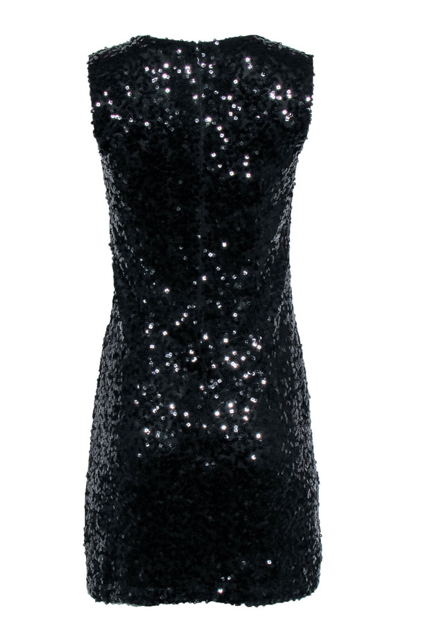 Current Boutique-Tahari - Black Sequin Sleeveless Mini Dress Sz 2