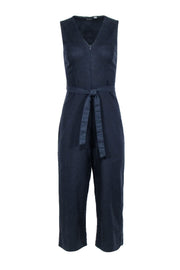 Current Boutique-T Tahari - Dark Navy Sleeveless Zipper Front Jumpsuit Sz 4