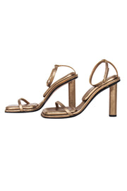 Current Boutique-Tamara Mellon - Golden Bronze Metallic Strappy Pump Sz 7