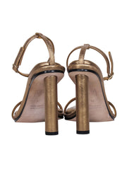Current Boutique-Tamara Mellon - Golden Bronze Metallic Strappy Pump Sz 7