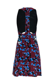 Current Boutique-Tanya Taylor - Maroon & Multi Color Print Cut Out Dress Sz 2