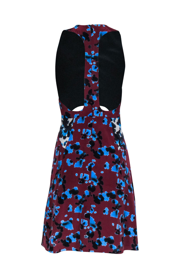 Current Boutique-Tanya Taylor - Maroon & Multi Color Print Cut Out Dress Sz 2