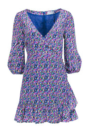 Current Boutique-Tanya Taylor - Blue & Multicolor Confetti Print Silk Dress Sz 0