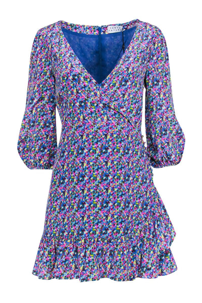 Current Boutique-Tanya Taylor - Blue & Multicolor Confetti Print Silk Dress Sz 0