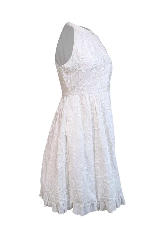 Current Boutique-Ted Baker - Ivory Eyelet Cotton Sleeveless Dress Sz 8
