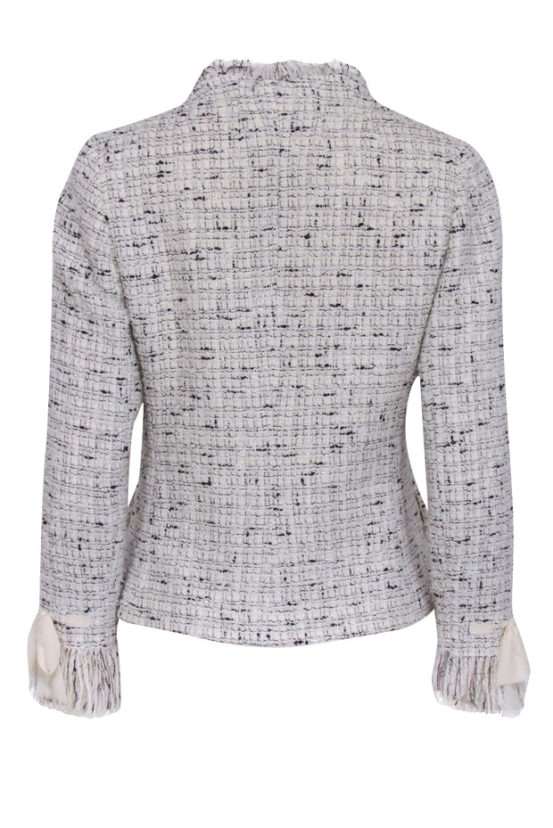 Current Boutique-Teri Jon - Ivory & Black Tweed Button Front Jacket Sz 6