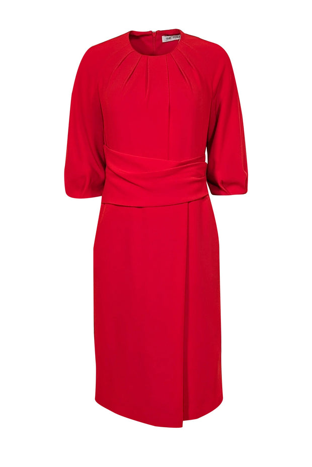 Current Boutique-The Fold - Red Cropped Sleeve Knee Length Dress Sz 4