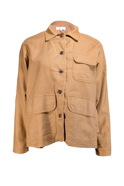 The Great - Mustard Yellow Button-Up Jacket Sz S - Current Boutique