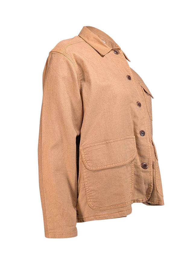The Great - Mustard Yellow Button-Up Jacket Sz S - Current Boutique