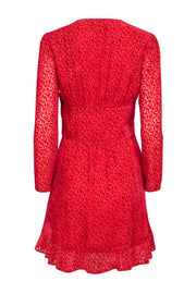Current Boutique-The Kooples - Red Velvet Leopard Burnout Dress Sz M