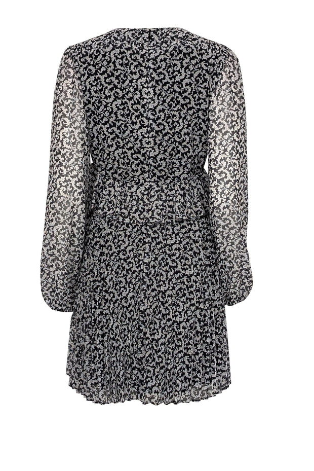 Current Boutique-The Kooples - Black & Cream Print Pleated Dress Sz S