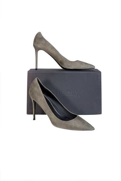 Current Boutique-Theory - Military Green "Braxia" Suede Pumps Sz 11