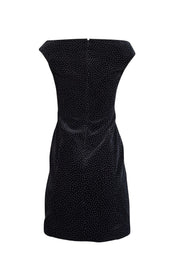Theory - Black Dotted Velvet Off-the-Shoulder Dress Sz 2 - Current Boutique