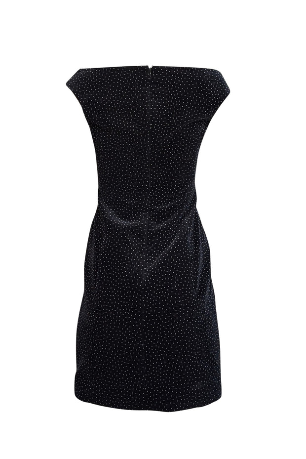 Theory - Black Dotted Velvet Off-the-Shoulder Dress Sz 2 - Current Boutique