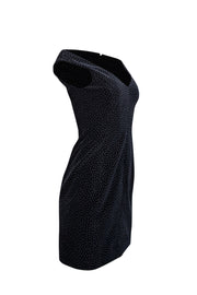 Theory - Black Dotted Velvet Off-the-Shoulder Dress Sz 2 - Current Boutique