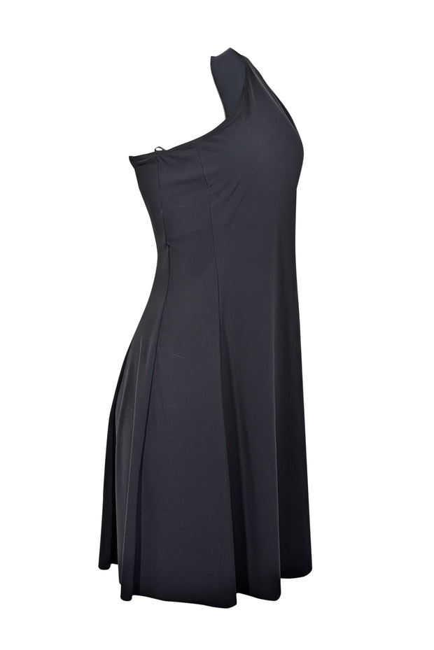Current Boutique-Theory - Black Sleeveless One Shoulder Dress Sz M
