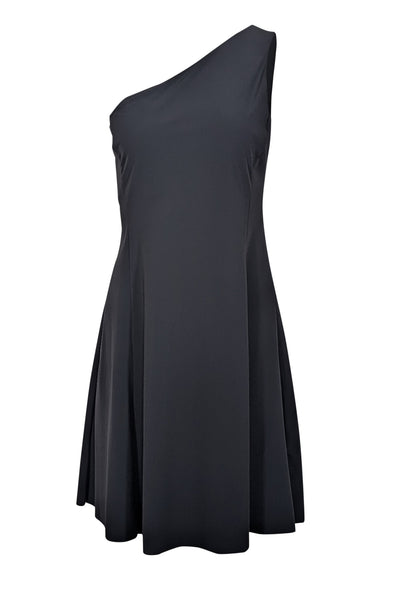 Current Boutique-Theory - Black Sleeveless One Shoulder Dress Sz M