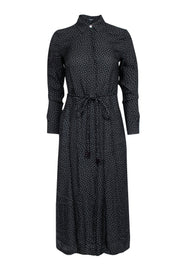 Current Boutique-Theory - Black & White Polka Dot Maxi Shirt Dress Sz 0P