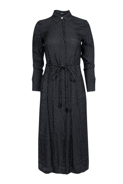 Current Boutique-Theory - Black & White Polka Dot Maxi Shirt Dress Sz 0P