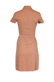 Current Boutique-Theory - Salmon Pink Linen Blend Button Front Dress Sz 00
