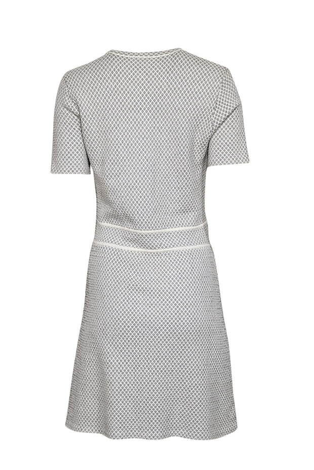 Current Boutique-Theory - Grey Textured Short Sleeve Fit and Flare Mini Dress Sz M