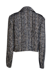 Theory - Black, White, & Beige Tweed Cropped Jacket Sz 10 - Current Boutique