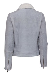Current Boutique-Theory - Light Blue "Kahlo Astarte Denim-Look" Shearling Jacket Sz M