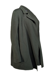 Theory -  Green Wool & Cashmere Open Front Jacket Sz M - Current Boutique