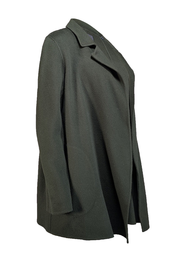 Theory -  Green Wool & Cashmere Open Front Jacket Sz M - Current Boutique