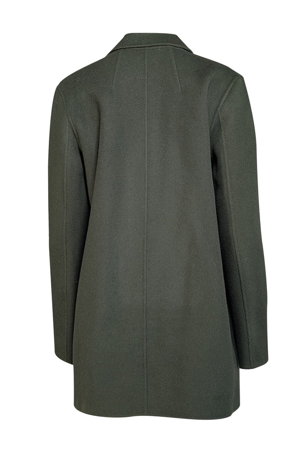 Theory -  Green Wool & Cashmere Open Front Jacket Sz M - Current Boutique