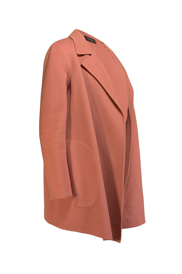 Current Boutique-Theory - Mauve Pink Wool & Cashmere Open Front Jacket Sz M