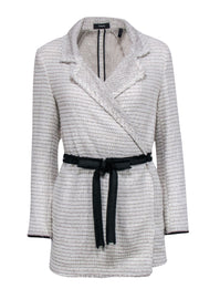 Current Boutique-Theory - Cream & Black Tweed Jacket Sz P