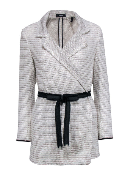Current Boutique-Theory - Cream & Black Tweed Jacket Sz P