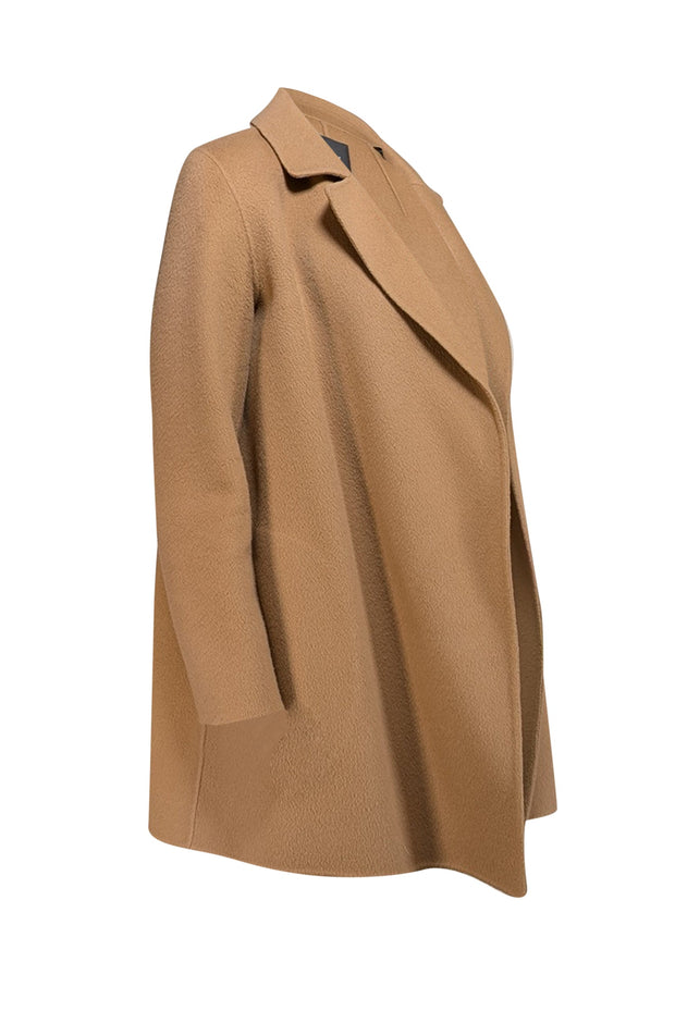 Current Boutique-Theory - Camel Brown Wool & Cashmere Open Front Jacket Sz S