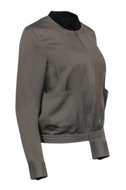 Current Boutique-Theory - Light Green Silk Bomber Style Jacket Sz S